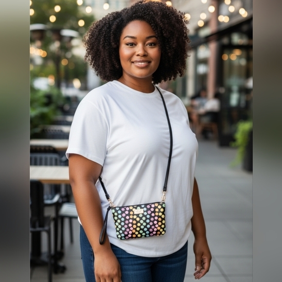 Betsey Johnson Handbags - Betsey Johnson Pastel Polka dot Crossbody Purse/Clutch.